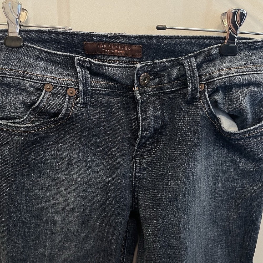 The Limited Flare Leg Denim Jeans 90s‎ Y2K Blue Pockets Stretch Womens Size 4